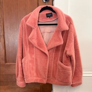 Anthropologie Coral Teddy Jacket